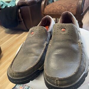 Merrell Dark Brown Leather Slip-On Loafers